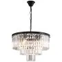 NOXARTE Luxury Round Crystal Chandelier with Clear Glass Fringe 3-Tier Pendant Light for Dining Room Kitchen Island