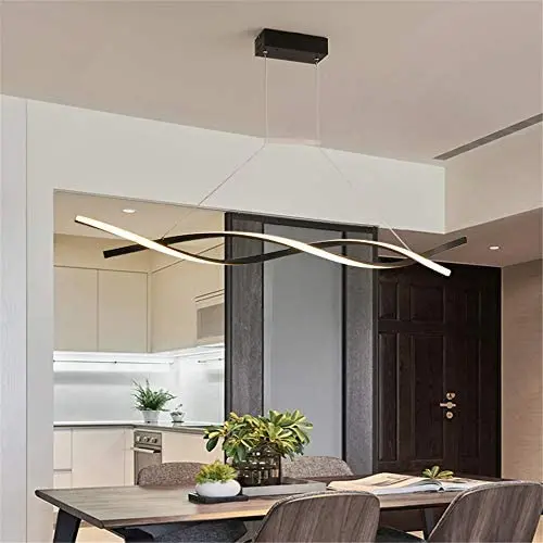 L.T LIGHTS LED Pendant Lighting 2 Lights Dimmable with Remote Control Creative Chandelier Aluminum Linear Painted Contemporary LED Wave Shape Ceiling Lamp for Dining Room Living Room Bedroom Kitchen L.T LIGHTS LED Pendant Lighting 2 Lights Dimmable with Remote Control Creative Chandelier Aluminum Linear Painted Contemporary LED Wave Shape Ceiling Lamp for Dining Room Living Room Bedroom Kitchen
