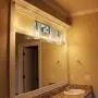 Bathroom Light fixtures 3 Light, Brushed Nickel Wall Sconce with Clear Glass Shade and Metal Base for Hallway,Living Room,Over Mirror