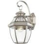 Livex Lighting 2151-91 Monterey 1 Light Outdoor Brushed Nickel Finish Solid Brass Wall Lantern with Clear Beveled Glass