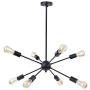 YAOHONG Sputnik Chandelier Mount Ceiling Light 8 Lights Modern Ceiling Light Fixture Black Retro Industrial Pendant Lighting for Dining Room Kitchen Living Room Bedroom