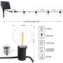 29Feet Solar String Lights Outdoor G40 Patio Lights with 25 LED Shatterproof Bulbs, 4 Light Modes, Weatherproof Hanging Lights for Backyard Bistro Pergola Party Decor, E12 Base, 2700K, Black