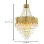 LITFAD 5-Tier Crystal Hanging Chandelier Modern Design Metal Chandelier Pendant Light LED Ceiling Hanging Light in Gold for Living Room Dining Room Bedroom Restaurant