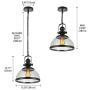 NIUYAO Industrial Nautical Transparent 12.2'' Wide Glass Pendant Lighting Vintage Chandelier Kitchen Dining Room Living Room Rustic Pendant Lamp Ceiling Hanging Lamp Fixture 454007