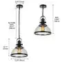 NIUYAO Industrial Nautical Transparent 12.2'' Wide Glass Pendant Lighting Vintage Chandelier Kitchen Dining Room Living Room Rustic Pendant Lamp Ceiling Hanging Lamp Fixture 454007