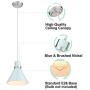 Zeyu Industrial Pendant Light, 1-Light Modern Hanging Lighting for Kitchen Dining Room, Blue and Brushed Nickel Finish， ZY26-M1L SF