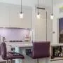 Mini 1-Light Single Pendant Lighting, Contemporary Vase Shade Hanging Light Fixture with Handblown Clear Glass for Kitchen Island,Dining Room,Restaurant