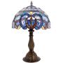 Tiffany Style Lamp Stained Glass Table Reading Light Blue Purple Cloud Shade W12H18 Inch S558 WERFACTORY Lamps Parent Lover Living Room Bedroom Office Study Bedside Bookcase Desk Antique Craft Gift