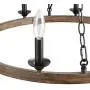 Farmhouse Chandelier, Kitchen Island Lighting in Rustic Faux Wood Metal and Wagon Wheel Finish, 26 Ceiling Light Fixture for Dining Room