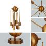 Sputnik Chandeliers,Semi Flush Mount Ceiling Lighting 8 Lights Modern Pendant Ceiling Light for Dining Room Bed Room Hallway Brushed Brass CHITBIT