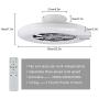 DLLT LED Remote Ceiling Fan with Light Kit-40W Modern Dimmable Ceiling Fan Lighting, 7 Invisible Blades Ceiling Fans, 23 Inch Ceiling lighting Fixture Flush mount, 3 Color Changeable, 3 Files, Timing