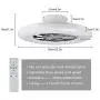 DLLT LED Remote Ceiling Fan with Light Kit-40W Modern Dimmable Ceiling Fan Lighting, 7 Invisible Blades Ceiling Fans, 23 Inch Ceiling lighting Fixture Flush mount, 3 Color Changeable, 3 Files, Timing