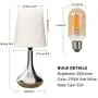 Table Lamp, Deeplite 3 Way Dimmable Bedside Lamps, Silver Touch Control Lamp Set of 2 for Bedroom, Living Room (6W LED Bulb Incuded)
