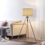 Modernuci Wood Tripod Floor Lamp - LED Mid Century Modern Tripod Lamp for Farmhouse, Office, Living Room Bedroom - 57 Tall Standing Reading Lamp, Edison Style Bulbs Included