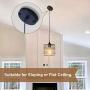 Kitchen Light Fixtures, UL Listed Pendant Lighting Gold Black Hanging Light Fixtures, Modern Metal E26 Cage Ceiling Lights Industrial Lighting for Kitchen Island Dining Room Bedroom Hallway Bar