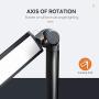Stylish Metal LED Desk lamp, Unlimited Color Modes, 7 Brightness Levels, Touch Control, 10W for Living Room, Bedroom, Office, with USB Port for Charging Output (Black)