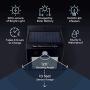 LumiGuard Solar Motion Sensor Light Outdoor - 200lm LED Wireless Waterproof Motion Sensor Light Ourdoor - Solar Lights Outdoor Motion Sensor for Yard, Pool Deck, Garden, Stairs (4 Pack)