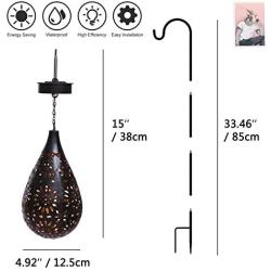 ORYX Hanging Solar Lights Outdoor, Garden Decor Lights for Outdoor Chandelier Boho LED Flower Waterproof Solar Hanging Lights for Camping Lawn Walkway Outside Patio Yard Park Decorations(1 Pcs)