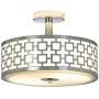 SOTTAE Luxurious Semi Flush Light Fixture Chrome Finish 2 Lights Glass Diffuser Flush Mount Ceiling Light,Ceiling Lamp Fixture for Bedroom,Living Room,Kitchen, Hallway (Diameter:13'')