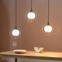 Mini Glass Shade Pendant Light with Cross Metal Wire, Modern Drop Hanging Light for Kitchen Island, Dining Room(1-Pack) (No Bulb)