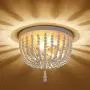 Bohemia Wood Beaded Chandelier,Flush Mount Ceiling Light,White Farmhouse Light Fixtures Ceiling for Kitchen Island Dining Room Entryway Hallway Bedroom,2-Light