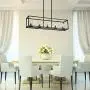 XILICON Contemporary Chandeliers Modern Dining Room Lighting Fixture Hanging Black 5 Light Kitchen Island Cage Pendant Lighting Farmhouse Flush Mount Ceiling Light with Glass Shade XILICON Contemporary Chandeliers Modern Dining Room Lighting Fixture Hanging Black 5 Light Kitchen Island Cage Pendant Lighting Farmhouse Flush Mount Ceiling Light with Glass Shade