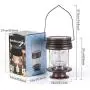 pearlstar Hanging Solar Light Outdoor 8.3” Big Retro LED Garden Solar Lantern with Handle for Pathway Yard Patio Tree Decor Waterproof Table Lamp ( 8.3'' Big Size-1pack)