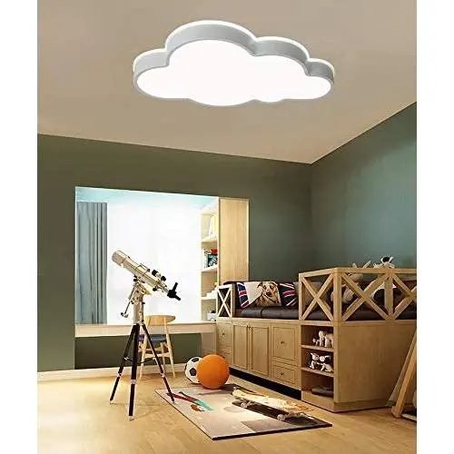 LAKIQ Modern Creative Acrylic LED Lights Cloud Shape Children Room Ceiling Light Flush Mount Ceiling Chandelier Lighting Fixture for Kids Bedroom Kindergarten Living Room(21.5,White Light)