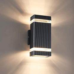 LPINYE Outdoor Wall Sconce Lighting,Square Up and Down Lights Outdoor Wall Lights Exterior, Front Porch Light,16W 3000K with ETL Certified