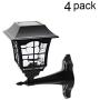 Maggift 4 Pack Solar Wall Lantern Outdoor Wall Sconce 15 Lumens Solar Outdoor Christmas Led Light Fixture with Wall Mount Kit