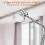 LEPOWER Metal Floor Lamp, Adjustable Architect Swing Arm Standing Lamp with Heavy Duty Base, Eye-Caring Reading/Drawing Lamp with On/Off Switch for Living Room, Bedroom, Study Room, Office (Silver)