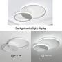 Qcyuui 36W Modern Ceiling Light, 2 LED Rings Flush Mount Close to Ceiling Lamp, White Acrylic Lighting Fixture for Living Room Dining Room Bedroom Kitchen Foyer Office, 6500k