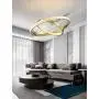Modern Gold Chandeliers LED 2 Rings Pendant Light Adjustable Stainless Steel Ceiling Light Fixture for Living Room Dining Room Bedroom Modern Gold Chandeliers LED 2 Rings Pendant Light Adjustable Stainless Steel Ceiling Light Fixture for Living Room Dining Room Bedroom