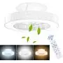 Tangkula 23'' Ceiling Fan with Lights, Round LED Ceiling Lighting Fan with Invisible Blades Starry Sky Acrylic Lampshade, Stepless Dimmable with Remote Control, 3 Speed, for Living Room, Bedroom for Children