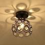 FRIXCHUR Hallway Ceiling Light Mini Crystal Chandelier Semi Flush Mount Ceiling Light Close To Ceiling Lighting Bedroom Kitchen Living Room Modern Pendant Lighting Fixture,E26 Base,Black