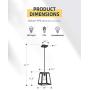 Eapudun Pendant Light Hanging Lantern Lighting Fixture, Industrial Retro Iron Chandelier Fixture for Kitchen and Dining Room, Matte Black&Wooden Finish, PDA1294-FBDT