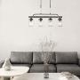 Mason Jar Chandelier, Kitchen Island Lighting in Rustic Faux Wood, Farmhouse Lighting for Dining Room, 30'' x 3.9'' x 19.5''