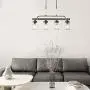 Mason Jar Chandelier, Kitchen Island Lighting in Rustic Faux Wood, Farmhouse Lighting for Dining Room, 30'' x 3.9'' x 19.5''