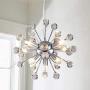 Saint Mossi Crystal Vintage Pendant 6-Lights G9 Base Modern Chrome Sputnik Hanging Light Industrial Hanging Pendant Light Fixture for Kitchen Dining Room Bedroom