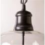 LITFAD 3 Lights Cup Shape Pendant Light Fixture Traditional Industrial Vintage Retro Single Chandelier Clear Glass Ceiling Light for Dining Room Hallway Bedroom Cafe Black