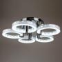TFCFL Crystal Pendant Ceiling Light Fixture Flush Mount Crystal Ceiling Light Flush Mounted Chandelier 5 Rings LED Integrated Lamp for Dining Room Living Room Bedroom