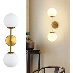 Modern Glass Ball Wall Light, Mid Century Wall Lamp Magic Bean Globe Wall Sconces for Restaurant Living Room Bedside Stairs Bathroom Mirror