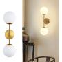 Modern Glass Ball Wall Light, Mid Century Wall Lamp Magic Bean Globe Wall Sconces for Restaurant Living Room Bedside Stairs Bathroom Mirror