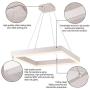 Royal Pearl Modern Foyer Pendant Light LED 1 Ring Contemporary Chandelier Square Shape Acrylic 43W 3440lm White for Bedroom Living Dining Room