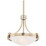 Deco Warm Brass Bowl Pendant Chandelier 12 1/2'' Wide Satin White Glass for Dining Room House Foyer Kitchen Island Entryway Bedroom Living Room - Possini Euro Design
