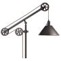 Henn&Hart FL0022 Modern Industrial Pulley System Contemporary Blackened Bronze with Metal Shade for Living Room, Office, Study Or Bedroom Floor Lamp, One Size, Black