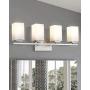 Zeyu 4-Light Bathroom Light Fixture, Vanity Light for Bathroom Living Room 26 Inch, Brushed Nickel Finish with Frosted Glass Shade, 6106-4 BN