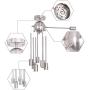 KOSTOMO 8 Lights Modern Light Fixture Nickel Sputnik Chandelier Semi Flush Mount Ceiling Light Industrial Pendant Lighting Fixtures for Dining Bedroom Kitchen Living Room (8C Lights-Nickel）