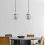LBTSMUK White Crystal Swag Lights with 16 Plug-in FT Cord & On/ Off Dimmer Switch, Metal Hanging Pendant Light, Rustic Hanging Lamps for Kitchen Island Living Room Hallway