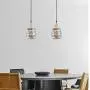 LBTSMUK White Crystal Swag Lights with 16 Plug-in FT Cord & On/ Off Dimmer Switch, Metal Hanging Pendant Light, Rustic Hanging Lamps for Kitchen Island Living Room Hallway
